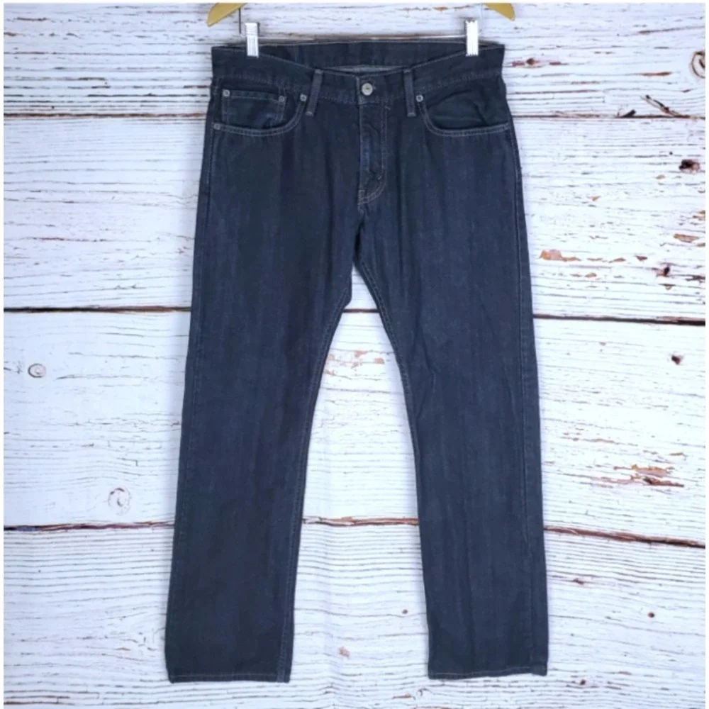 Levi's 514 Straight Leg Jeans Men's Size 32x32 Low Rise Blue Dark Wash Denim